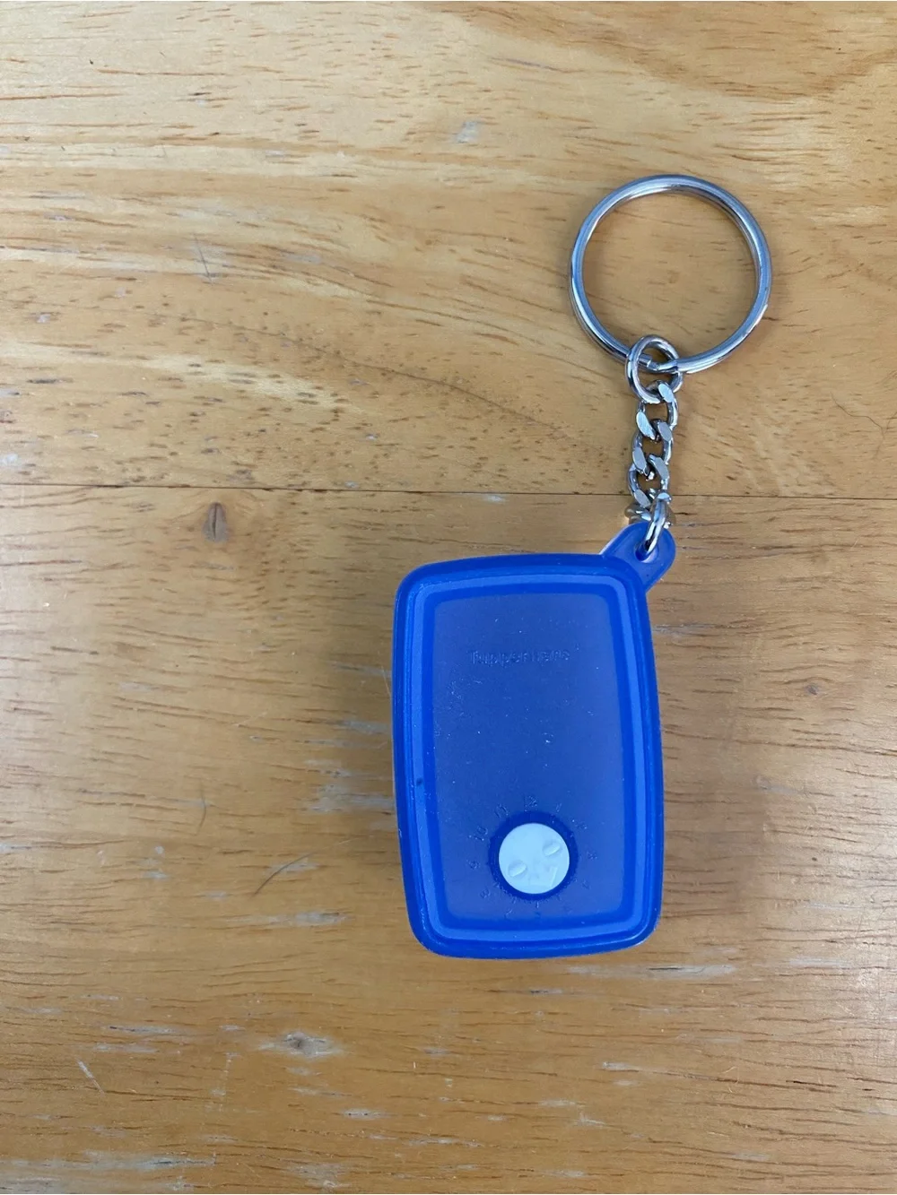 Tupperware Blue Keychain Mini Container Key Ring - Picture 1 of 4